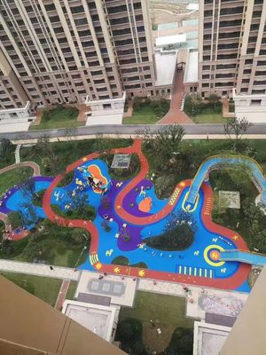 Pavimentos de borracha resistente a UV de cor para o exterior para comunidade / complexo habitacional / parque