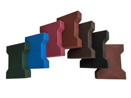 Forma de cão H Forma 200 * 160 * 120mm Pavimentadores de borracha interligados 20-50mm Anti deslizamento para parque infantil