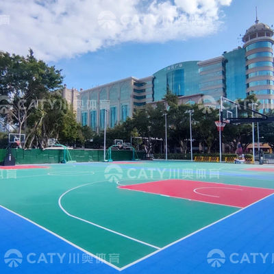 Fácil de instalar PU piso antiderrapante Interlocking piso de plástico para playground colchão de basquete piso quintal garagem