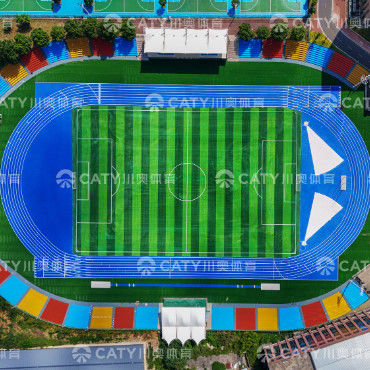 Iaaf aprovado Padrão Sky Blue Spray revestido Sandwich de borracha atlética pista de corrida para campos de desporto