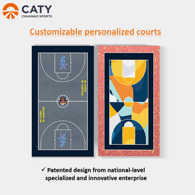 Novo design Superfície de PU personalizável Corte de esportes pré-fabricada ao ar livre Basquetebol Voleibol Badminton Quadra de tênis Pavimento para instalações esportivas