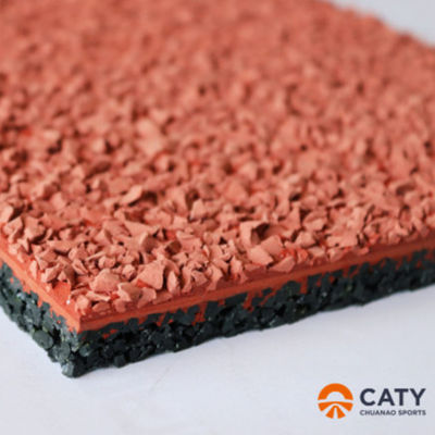 Iaaf Certificado 400m Padrão Spray Coated Sandwich material de pista de corrida de borracha atlética
