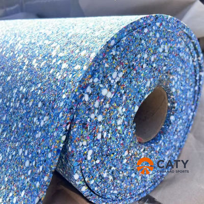 Pista de atletismo de rolos de borracha semi-prefabricada de instalação rápida personalizada para locais esportivos