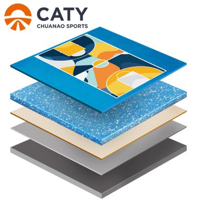 Quadra poliesportiva semi-pré-fabricada durável, superfície antiderrapante sem emendas para escolas e comunidades